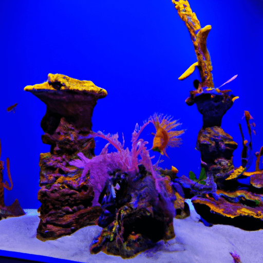 Mundo Subaquático Encantado: "Um cenário subaquático vibrante com corais coloridos, peixes exóticos e uma cidade submarina iluminada, mostrando um ecossistema marinho mágico e tecnologicamente avançado."